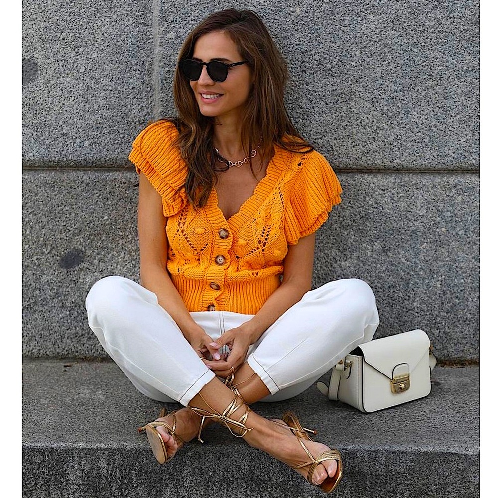 ZARA Knit Vest With Ruffles